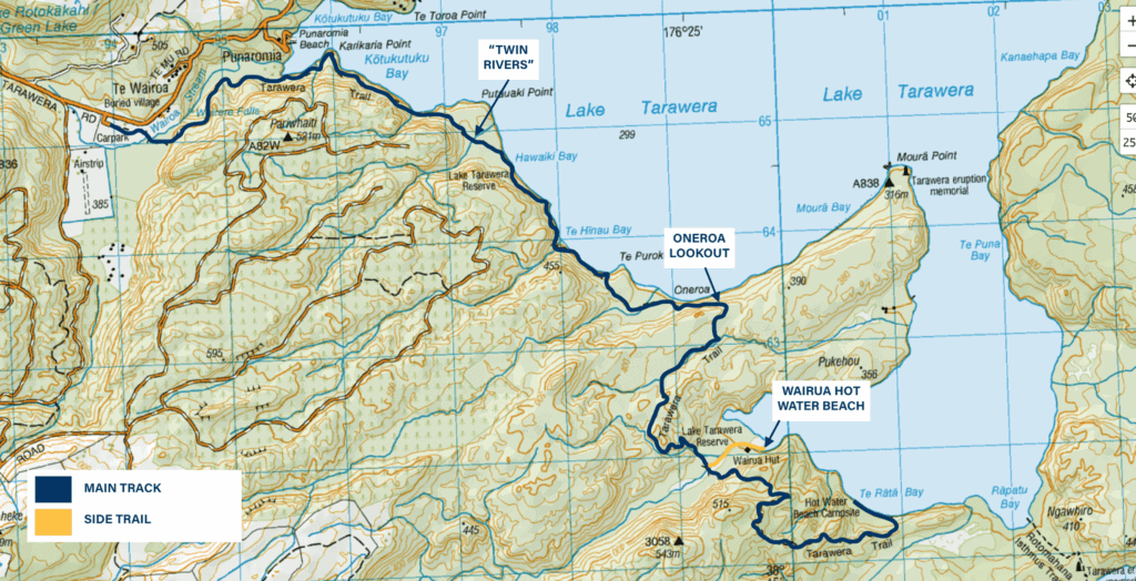 tarawera trail guide topo map