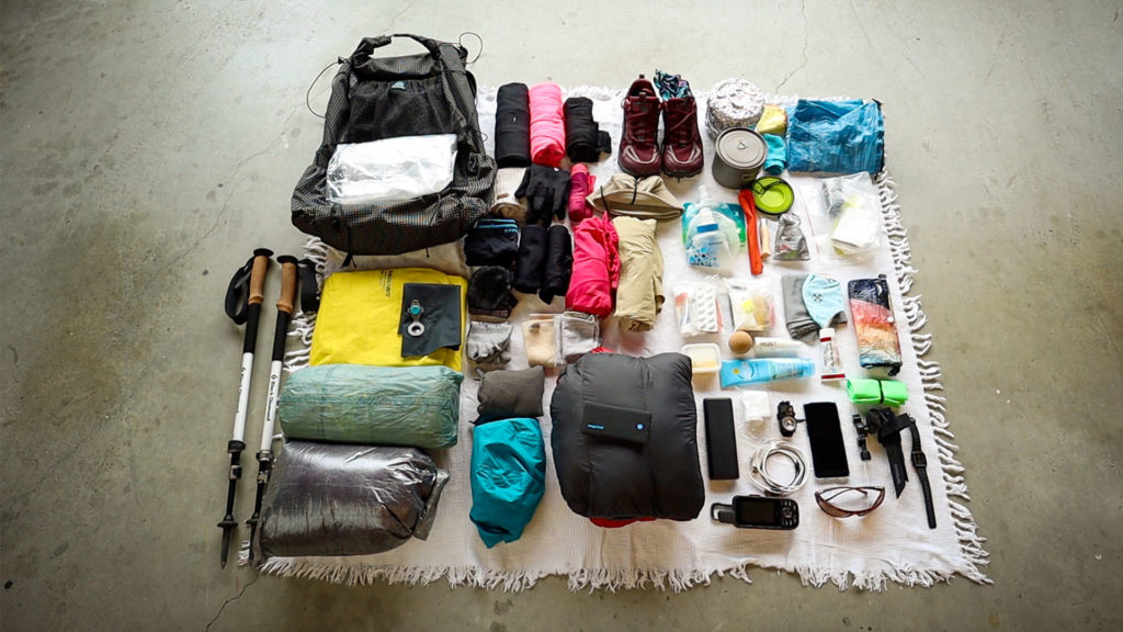 example of a typical thru hiking backpacking base weight loadout