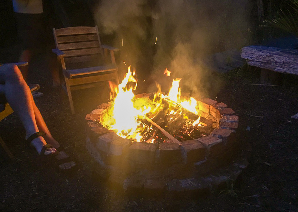 Nikau Bay Campsite Campfire - Te Araroa