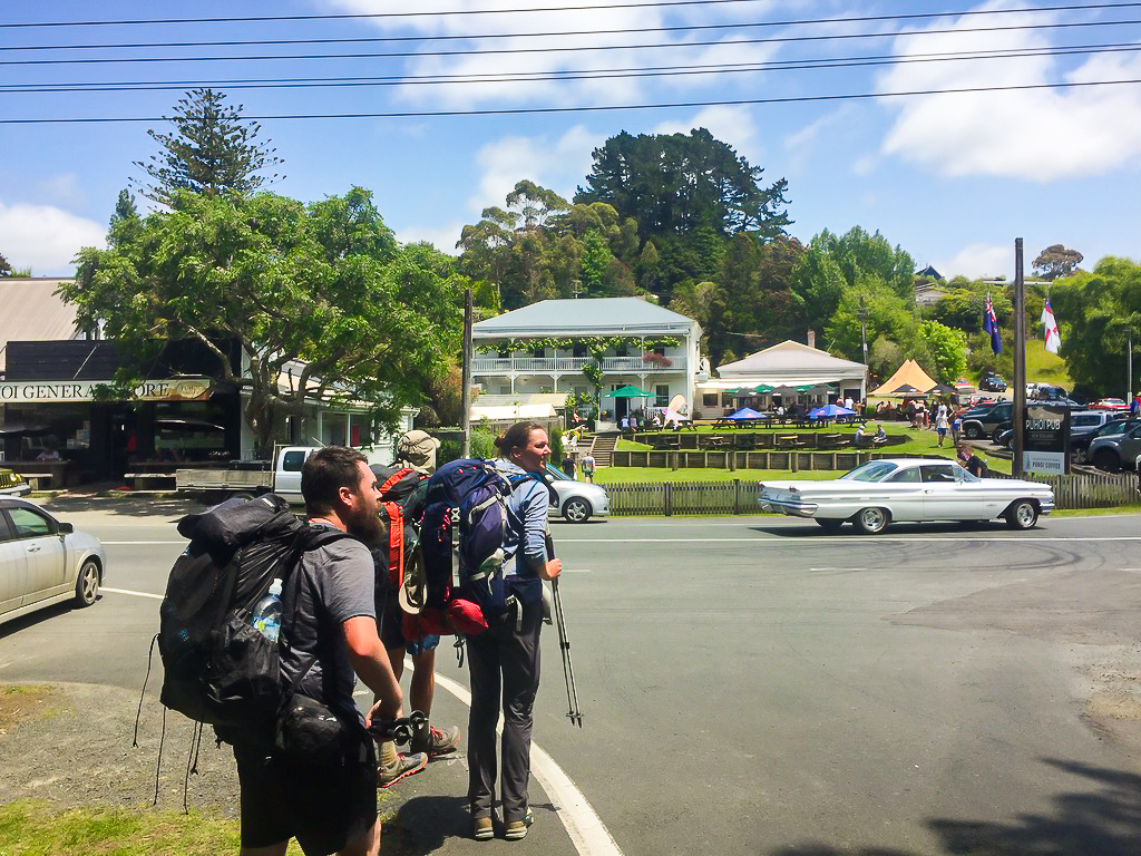 Arriving at the Puhoi Pub - Te Araroa