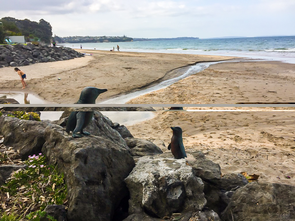 Penguin Statue at Campbell's Bay - Te Araroa