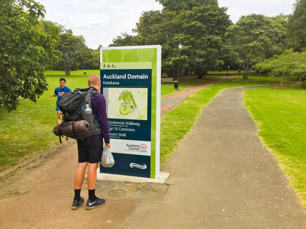 Entering Auckland Domain - Te Araroa