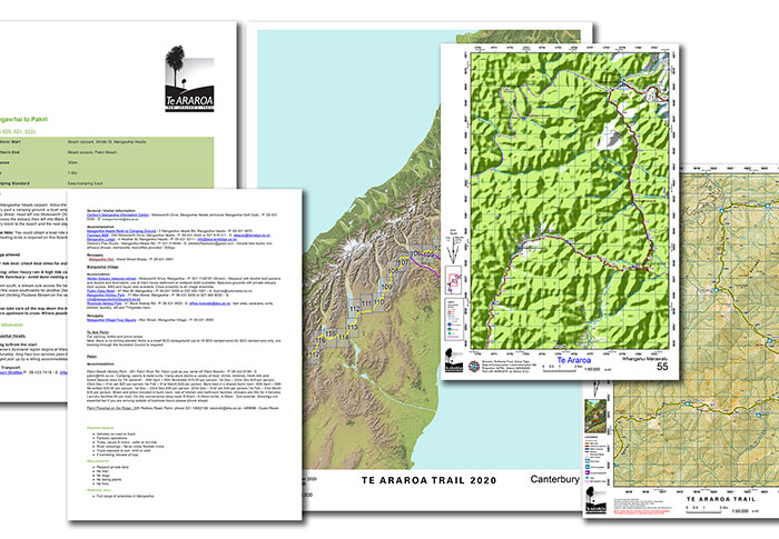te araroa navigation maps and notes diagram