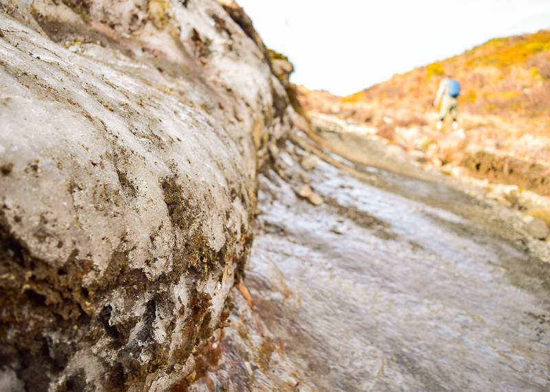 Ice on the track - Tongariro National Park.