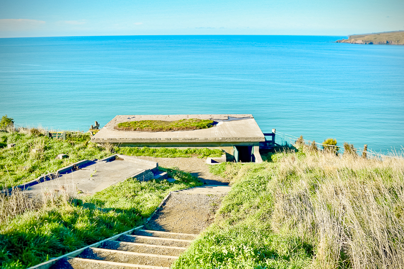 Godley Head Walk Gun Emplacements overlooking harbour.