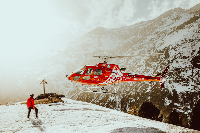 Mountain helicopter rescue.