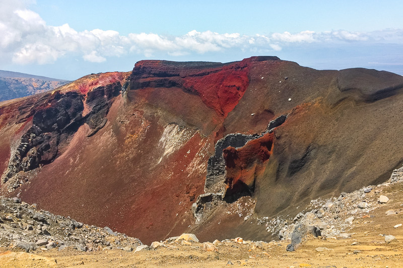 volcanic red crater on mount tongariro